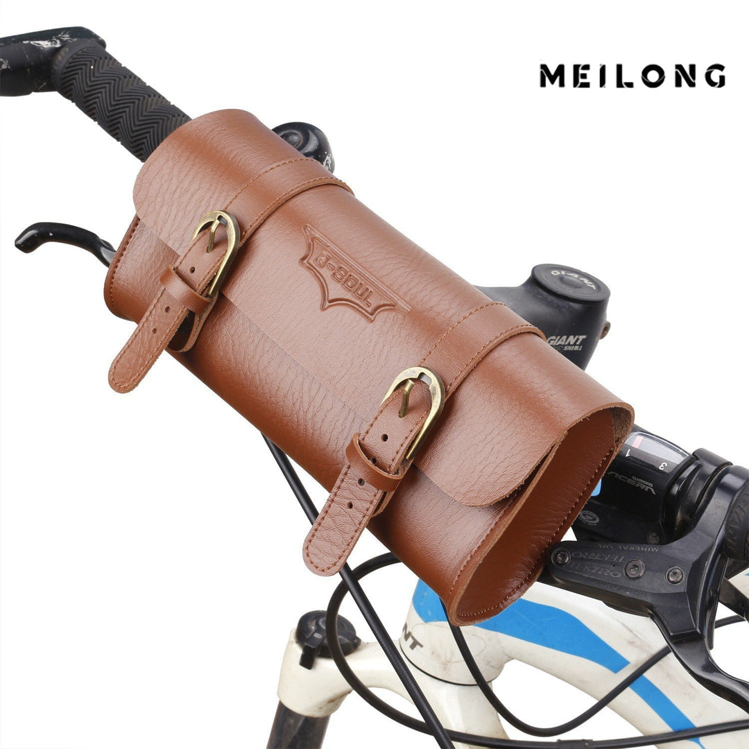 Vintage Leather Tool Roll Bike Handlebar Bag Stornfield