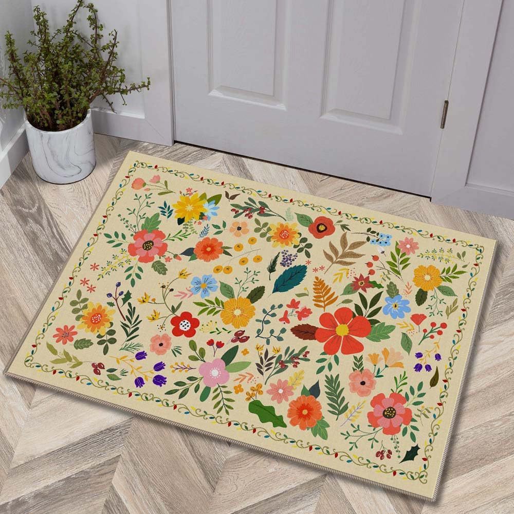 Luxurious Floral Design Bath Mat Stornfield