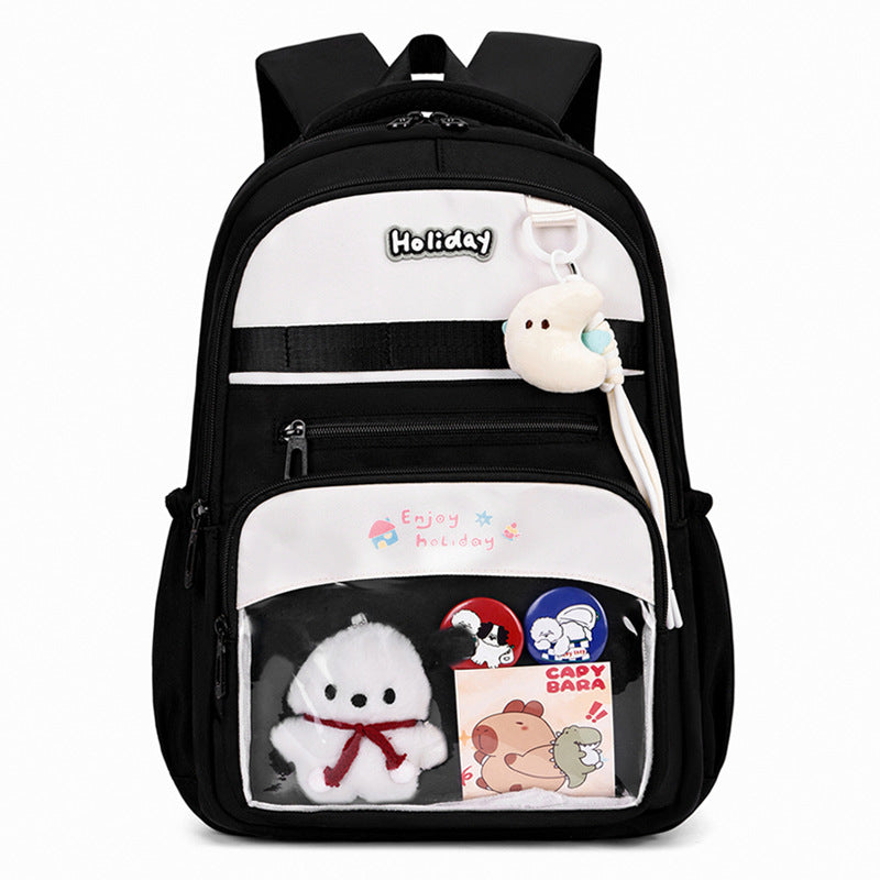 Playful school backpack with transparent compartment and creative accents Stornfield