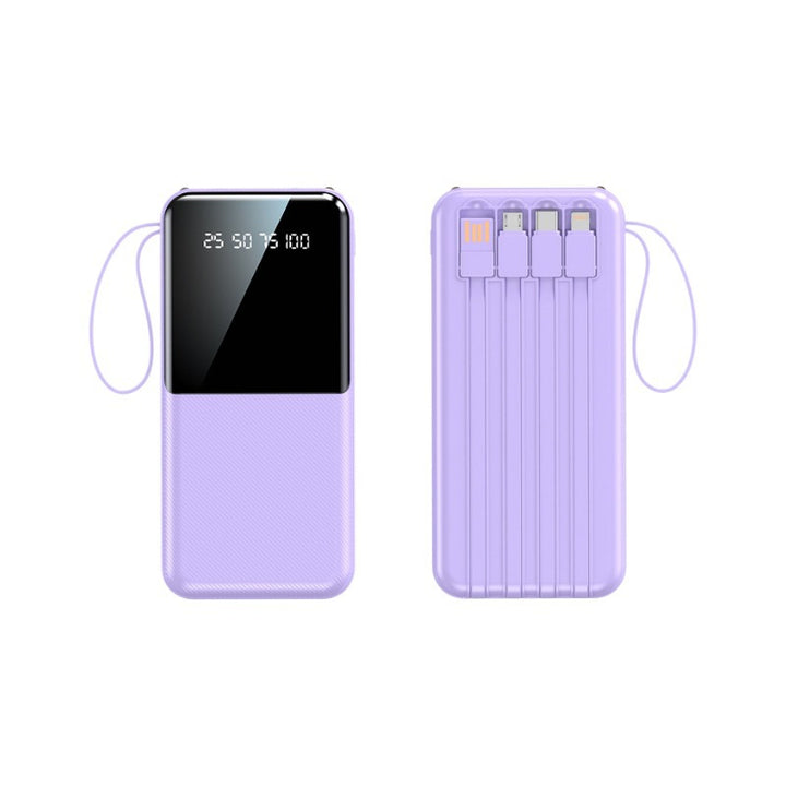 Portable power bank with multifunctional connection and integrated charging cables Stornfield