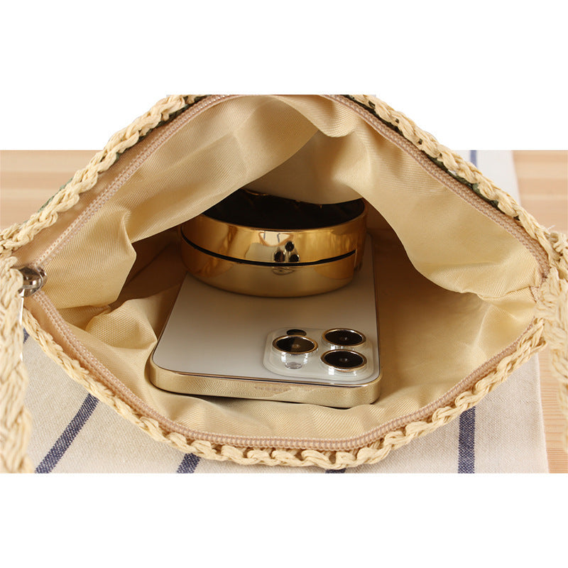 Hand-knotted shoulder bag in floral design Stornfield