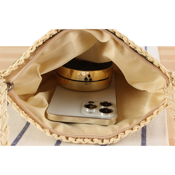 Hand-knotted shoulder bag in floral design Stornfield