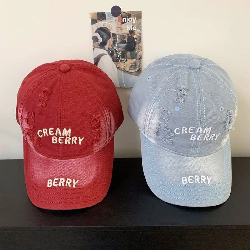 Women's Distressed Denim Baseball Hat Stornfield