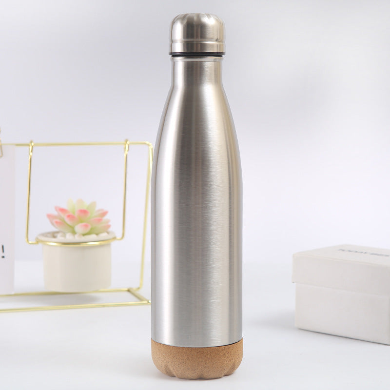 Ladies stylish stainless steel insulated bottle with cork bottom Stornfield
