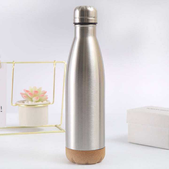 Ladies stylish stainless steel insulated bottle with cork bottom Stornfield