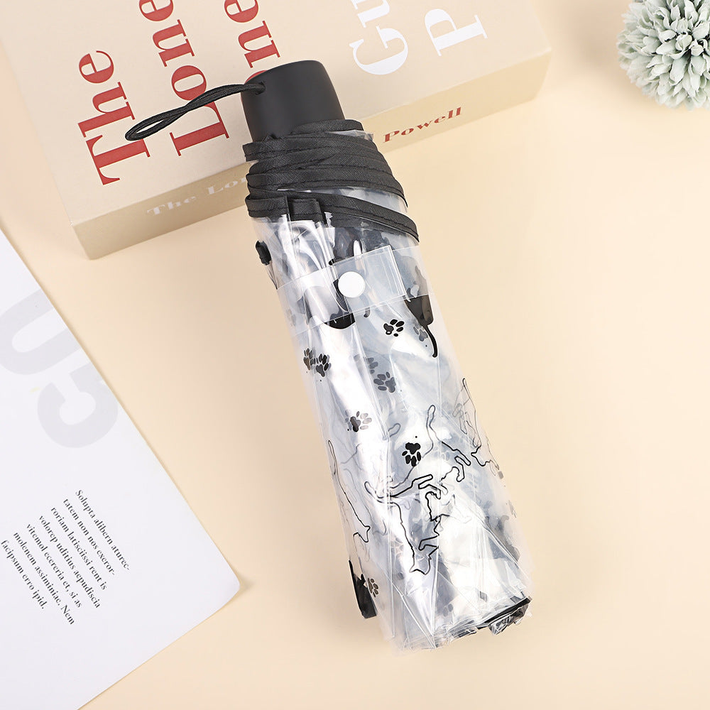 Women's Foldable Umbrella with Transparent Design and Animal Patterns Stornfield
