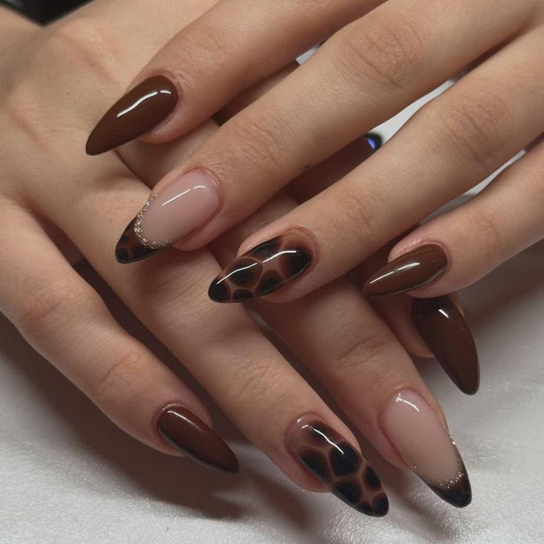 Artistic accent nails with geometric designs Stornfield