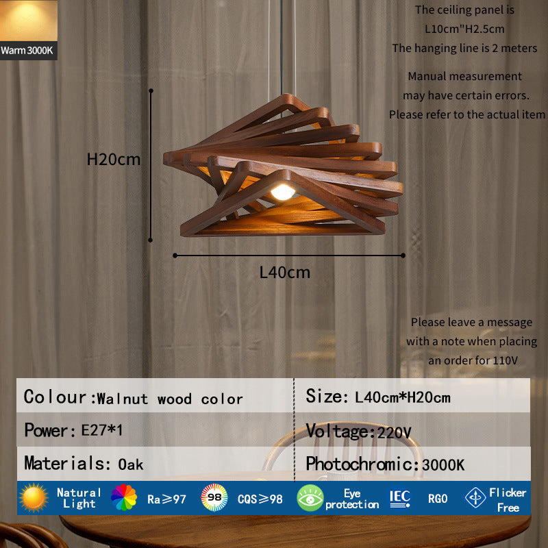 Artistic Wooden Pendant Light