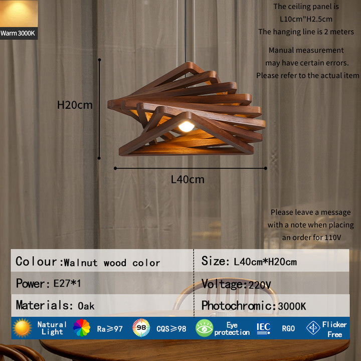 Artistic Wooden Pendant Light