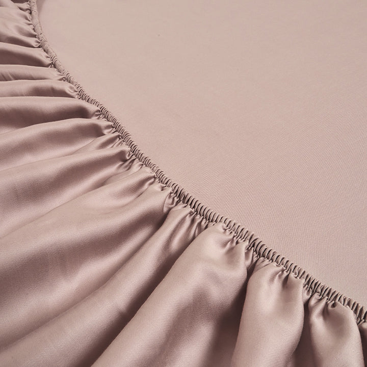 Silky satin fitted sheet set with extra deep pocket and pillowcases