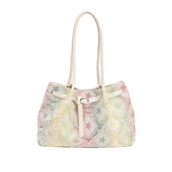 Star-Patterned Beach Shoulder Bag