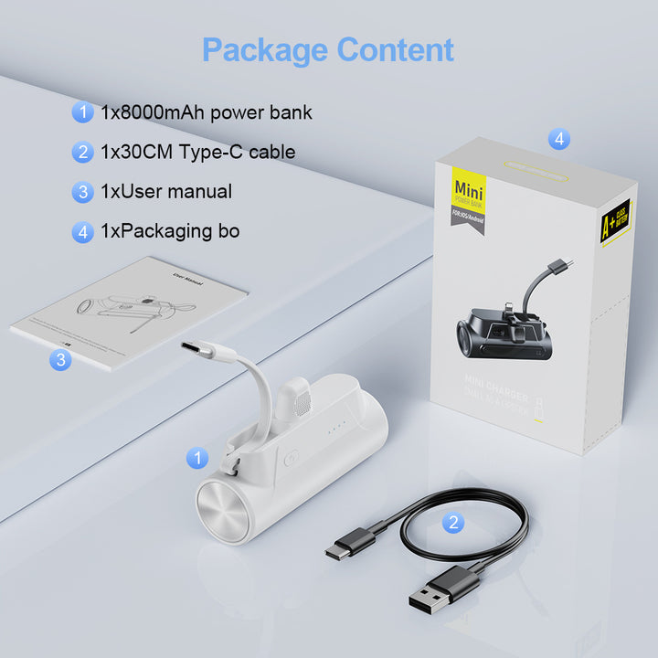 Mini Powerbank with Integrated Charging Cable Stornfield