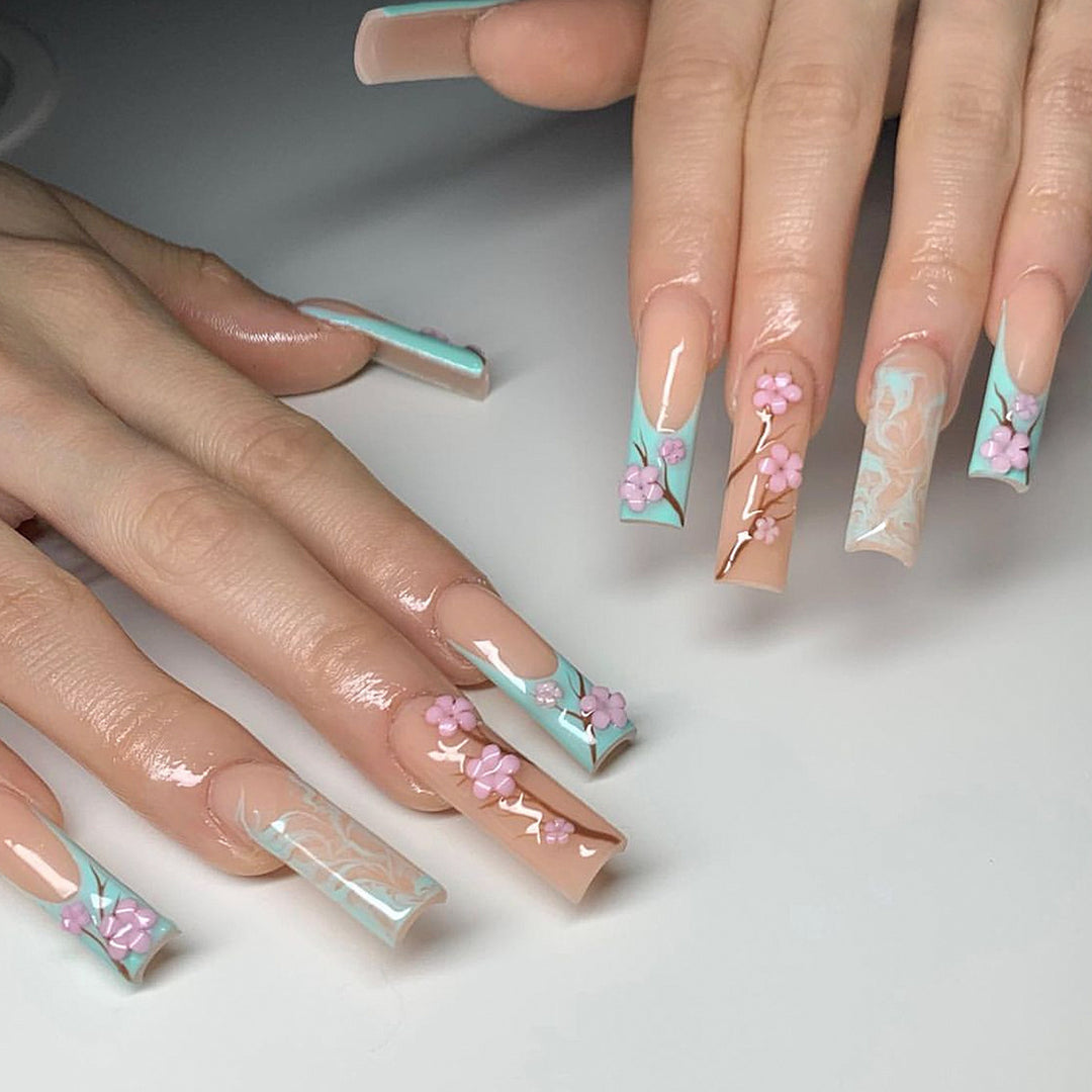 Floral Acrylic Nail Art Extensions Stornfield 1789713481