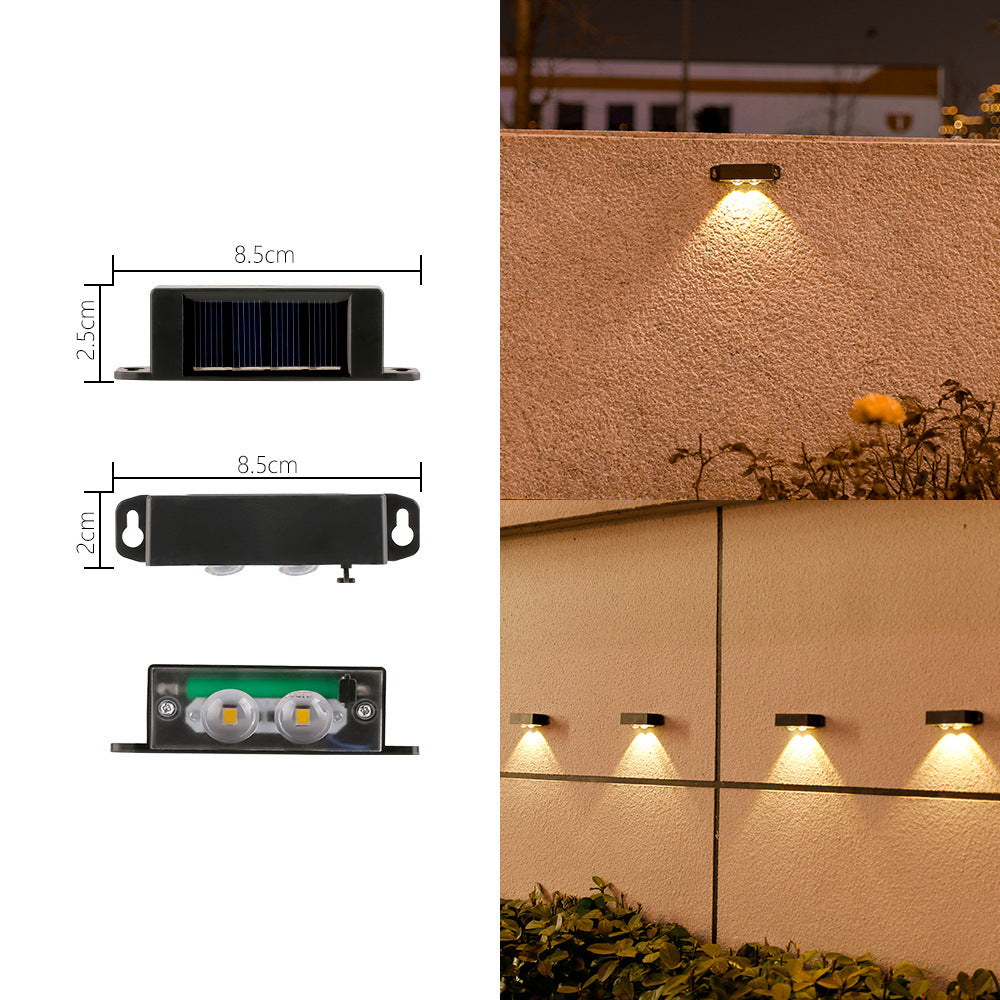 Compact Solar Motion-Sensor LED Wall Light For Outdoor Steps And Fences Stornfield