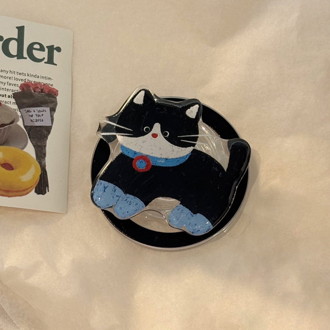 Playful Cat Motif Smartphone Finger Holder Stornfield