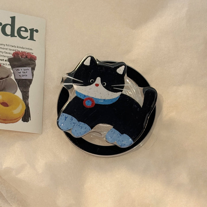 Playful Cat Motif Smartphone Finger Holder Stornfield