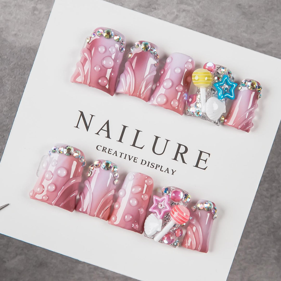 Decorative Fantasy-Themed Press-On Nail Set