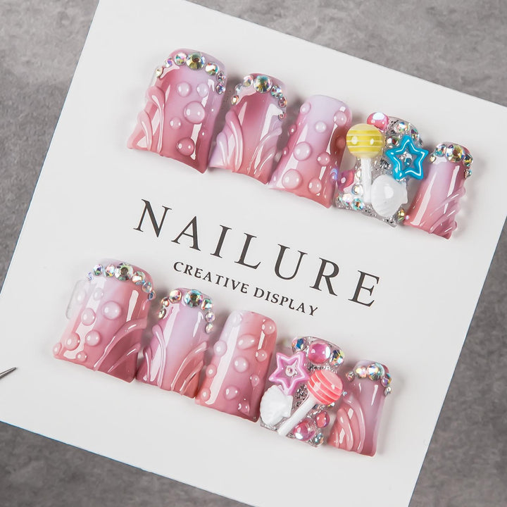 Decorative Fantasy-Themed Press-On Nail Set