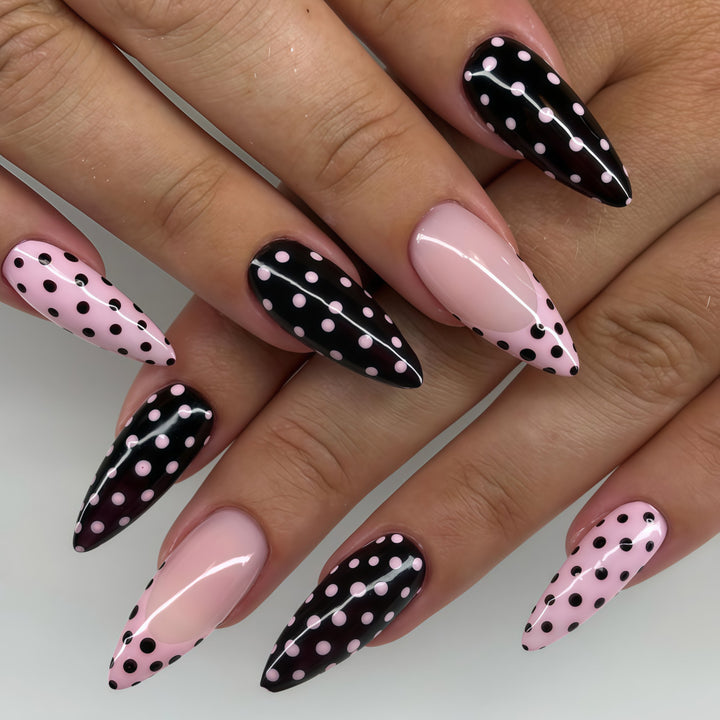 Acrylic nails with dot design Stornfield