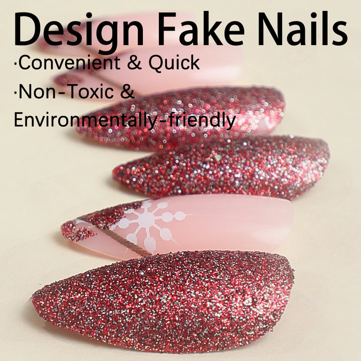 Artificial Nail Set with Glamorous Glitter Accents Stornfield