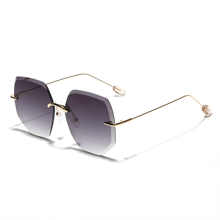 Women’s geometric sunglasses with high-quality gold frame Stornfield