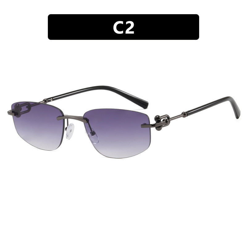 Ladies elegant semi-rimless glasses with luxurious metal frame and transparent lenses Stornfield