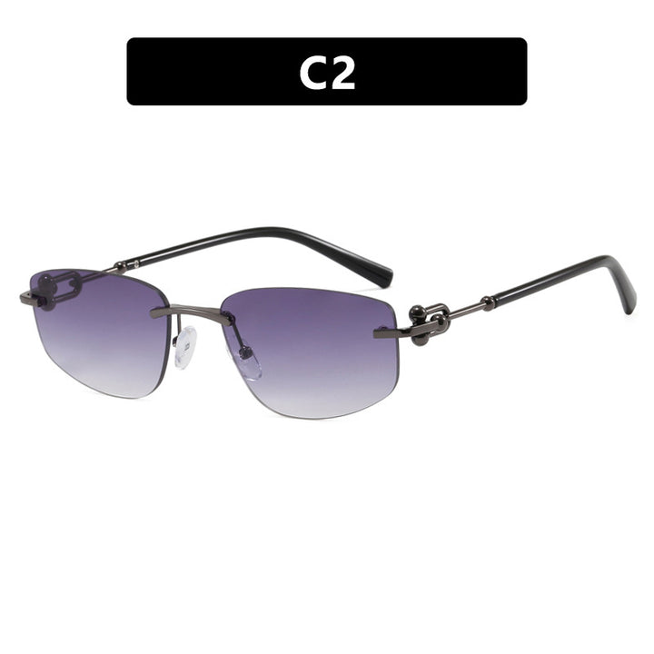 Ladies elegant semi-rimless glasses with luxurious metal frame and transparent lenses Stornfield