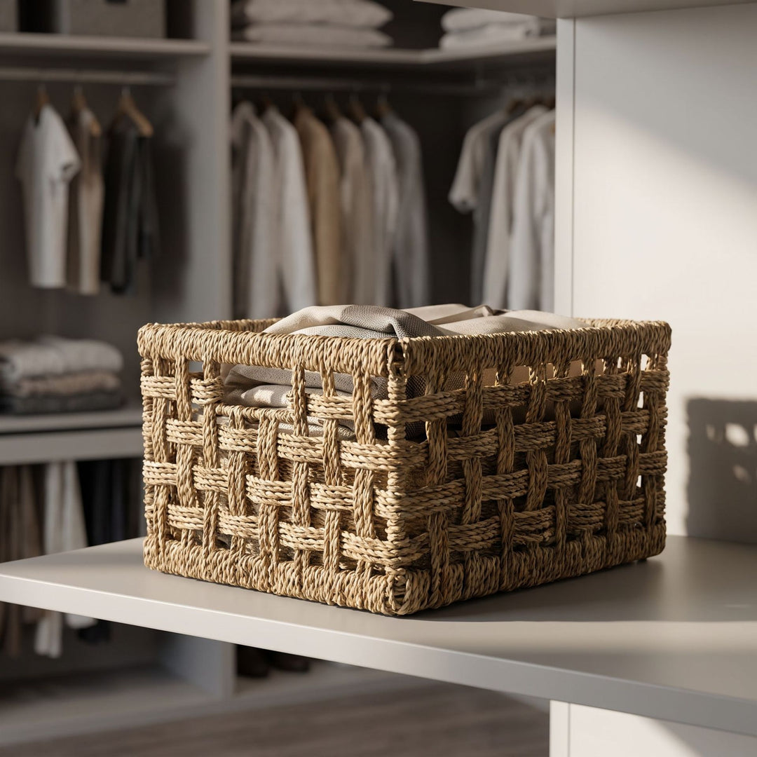 Rustic Woven Storage Basket Stornfield