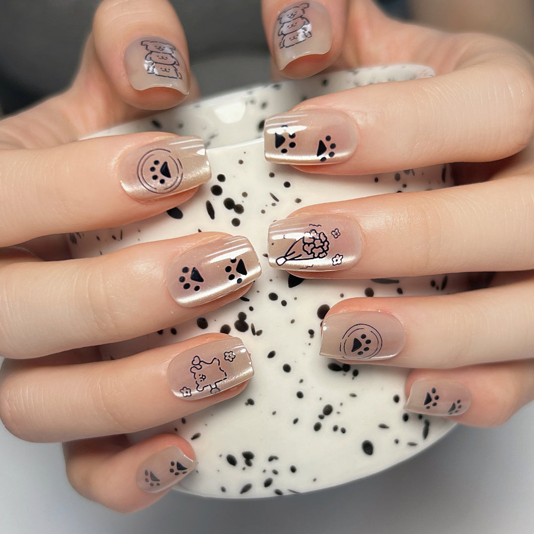 Artificial nail art with playful animal motifs Stornfield