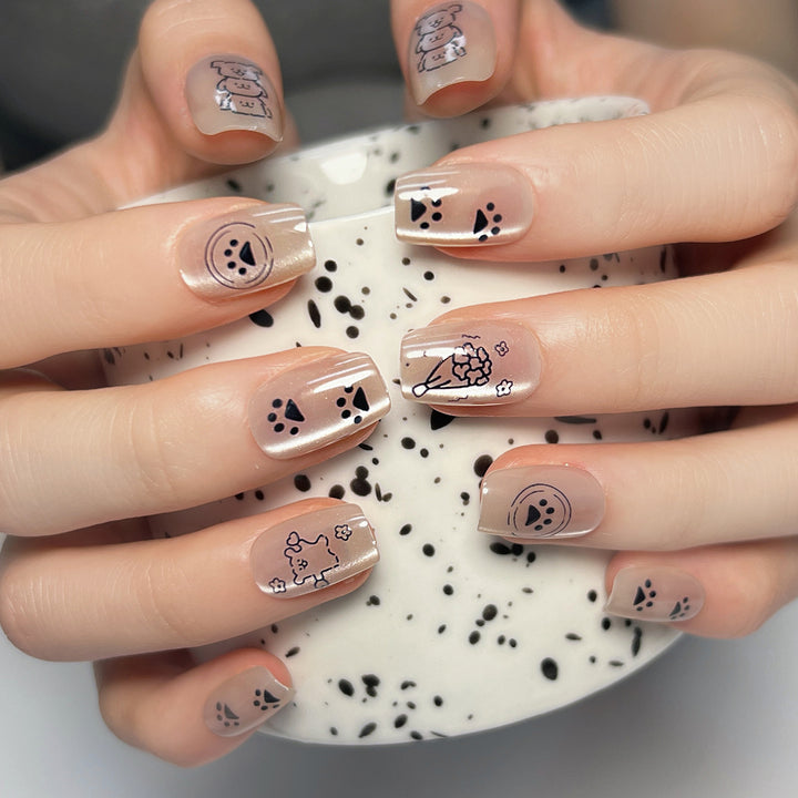 Artificial nail art with playful animal motifs Stornfield