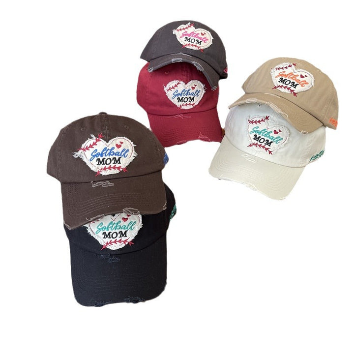 Women's Distressed Softball Mom Patch Baseball Cap Stornfield