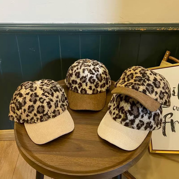 Women's Leopard Print Fleece Baseball Cap Stornfield