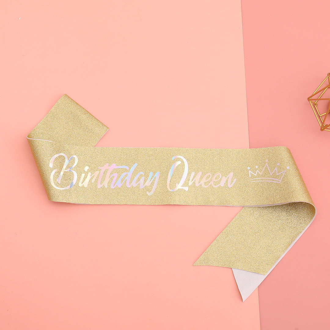 Women's festive birthday sash with glitter Stornfield