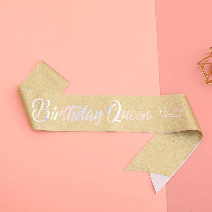 Women's festive birthday sash with glitter Stornfield