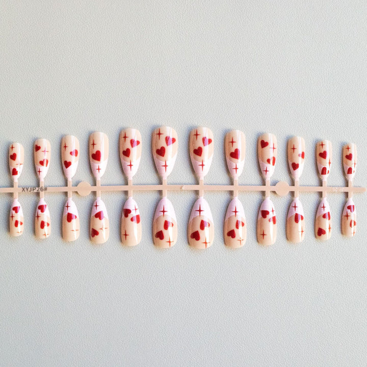 Heart-Themed Acrylic Nail Art Kit