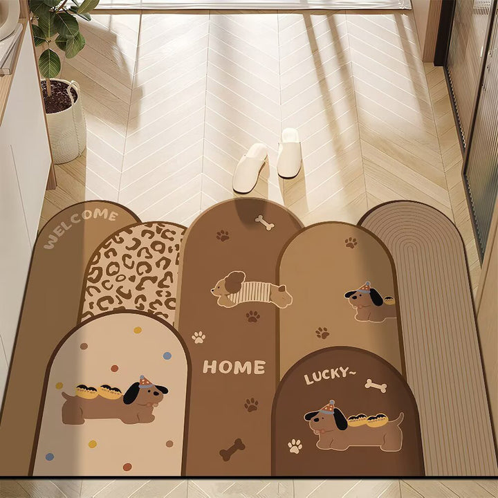 Fun Dachshund-Themed Bath Mat
