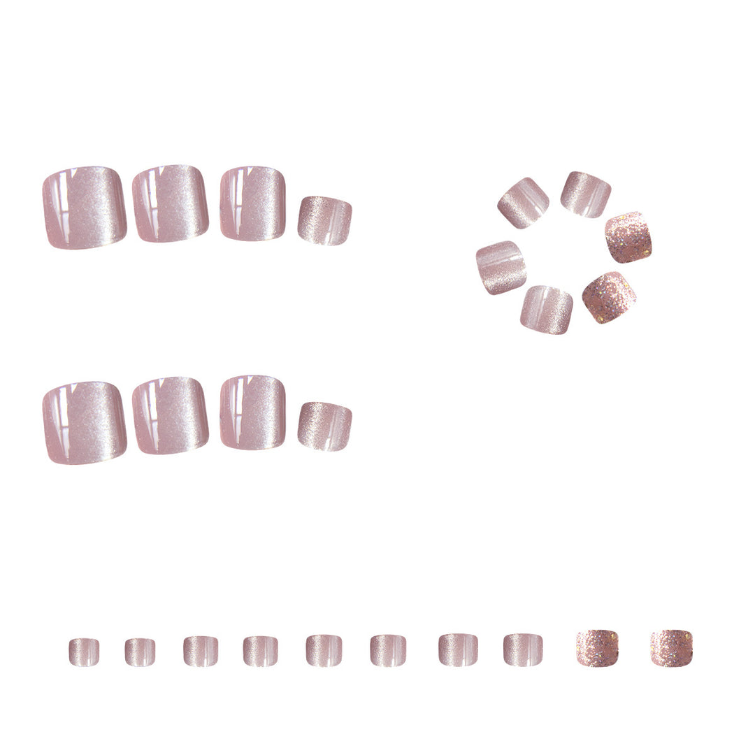 Elegant Glittered Pedicure Nail Art Stornfield