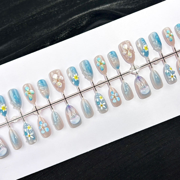 Floral-Inspired Artistic Press-On Nail Set