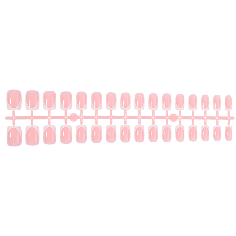 Acrylic nail set with elegant French tips and nourishing accessories Stornfield