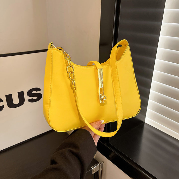 Elegant Chain-Accent Shoulder Bag