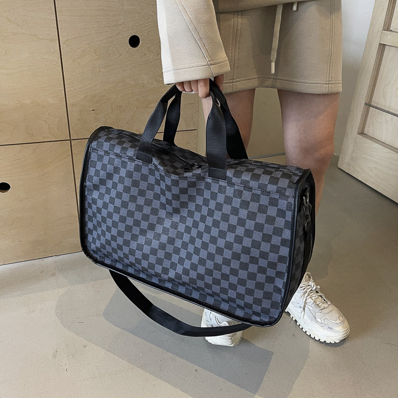 Stylish Checkerboard Travel Duffel Bag Stornfield