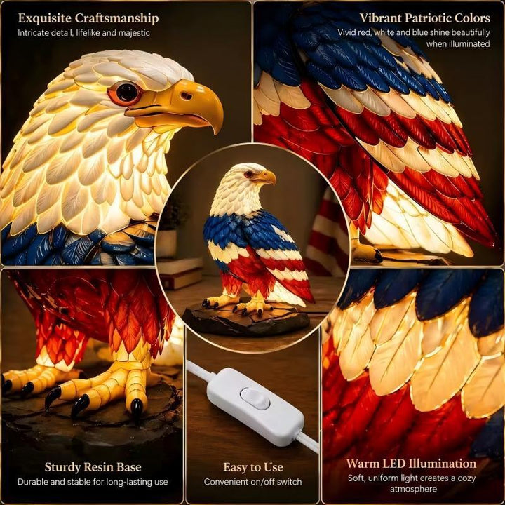 Decorative LED table lamp in eagle design Stornfield