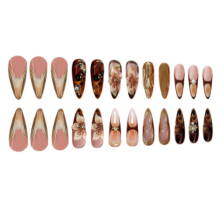 Elegant Floral Acrylic Press-On Nail Set Stornfield