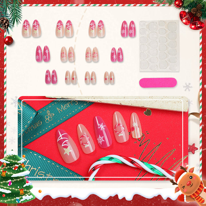 Festive Holiday Nail Art Press-On Set