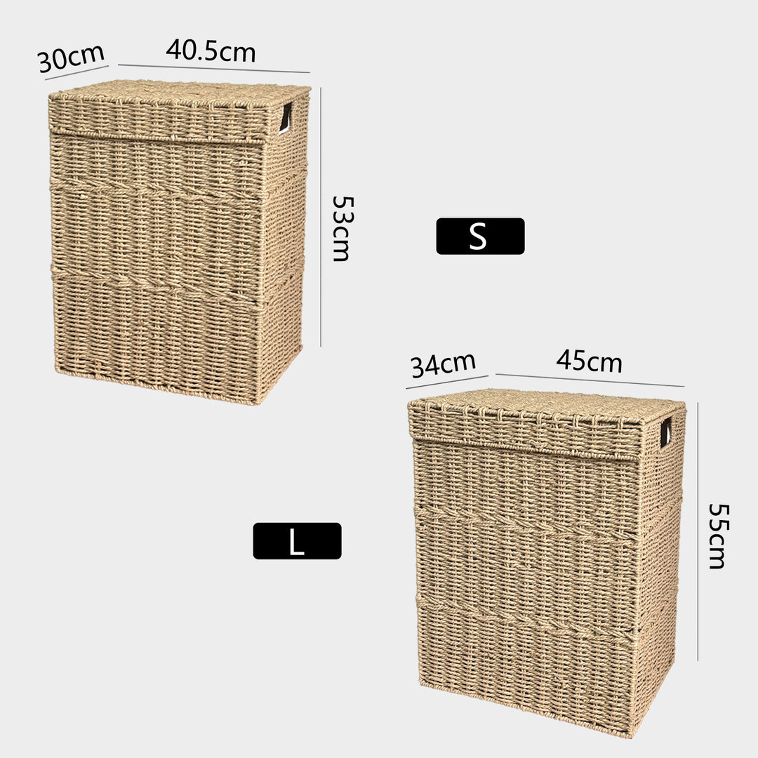 High-quality laundry basket with lid and natural weave Stornfield