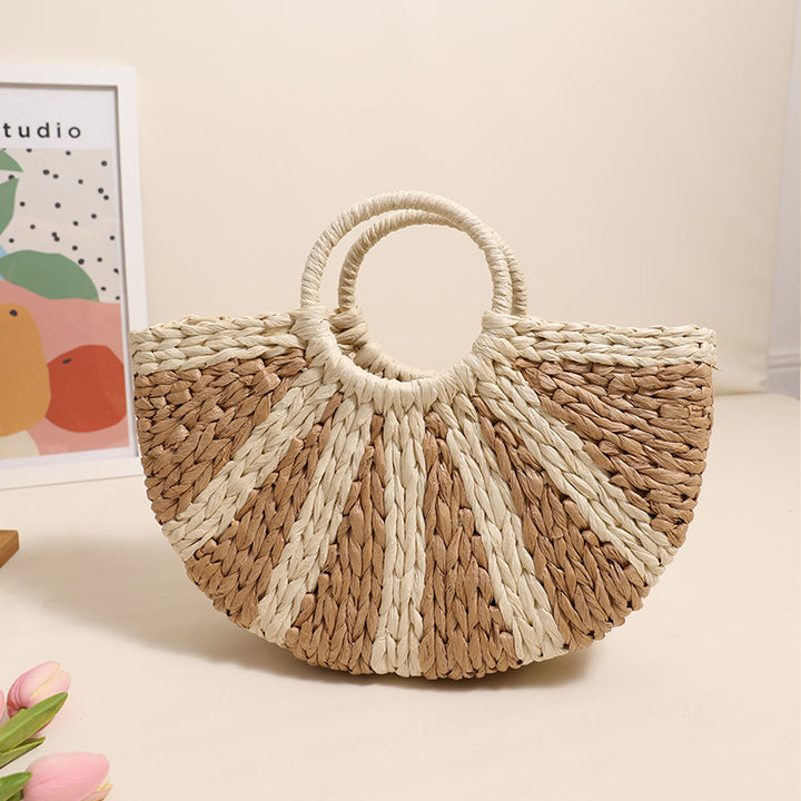 Handbag Made of Handwoven Bast with Base Structure Stornfield