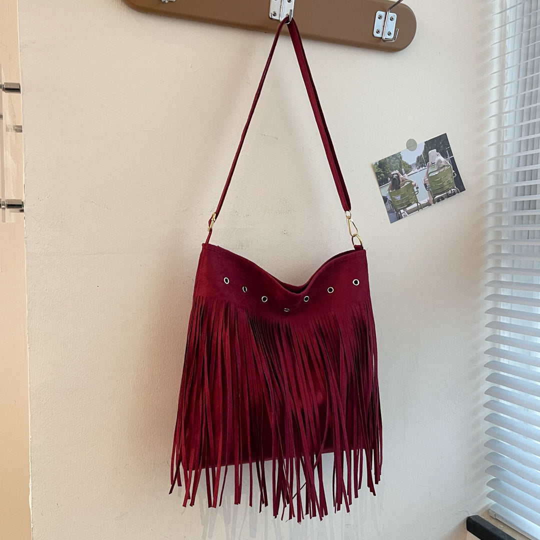 Suede Fringe Shoulder Bag Stornfield