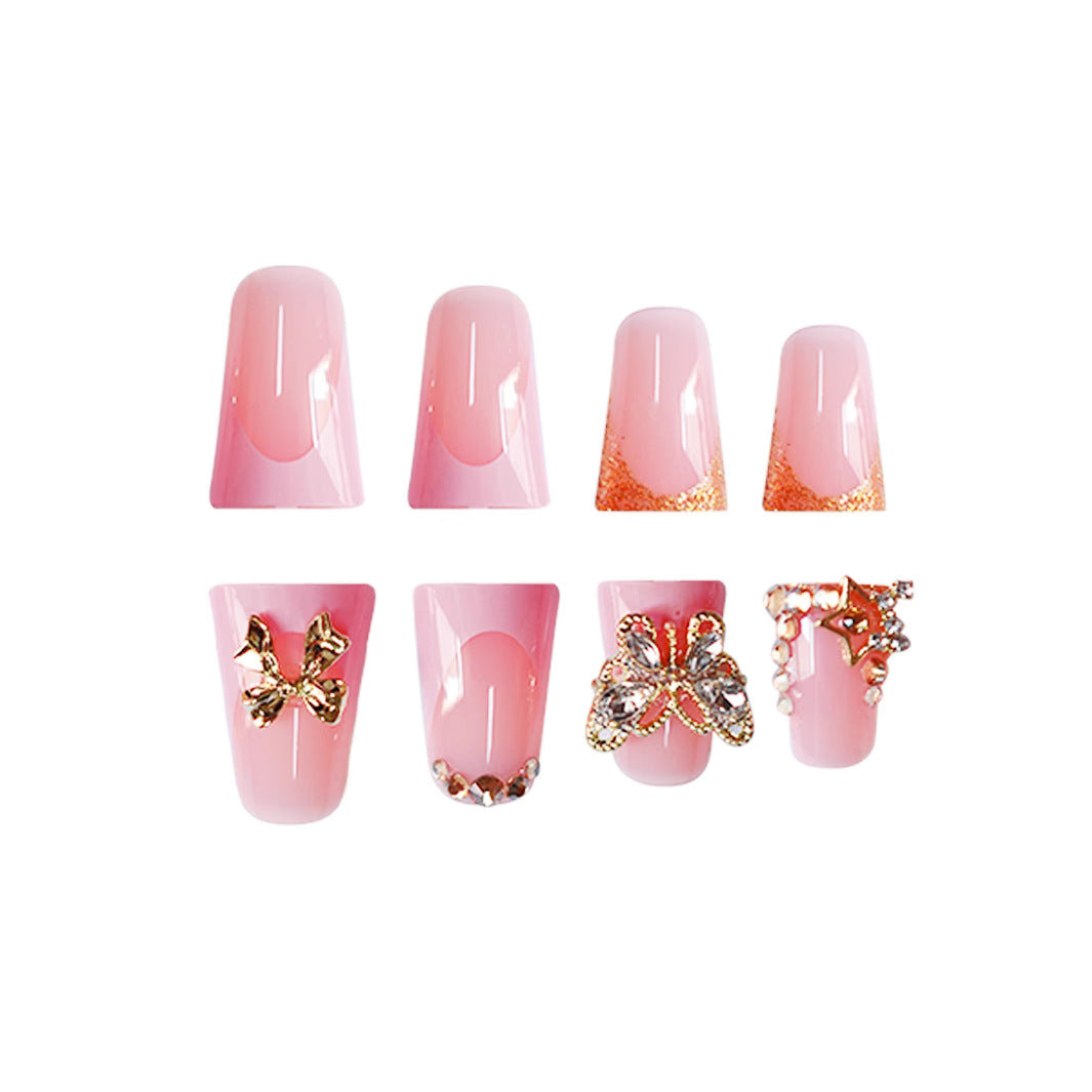 Artistic Nail Enhancements with Rhinestone Decorations Stornfield