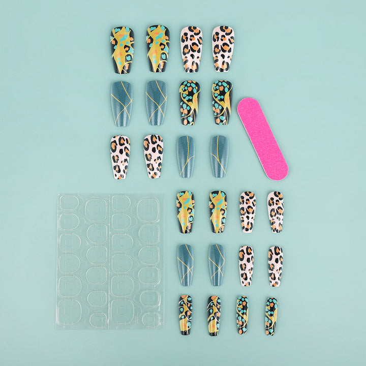 Creative artificial nails in modern animal print design Stornfield