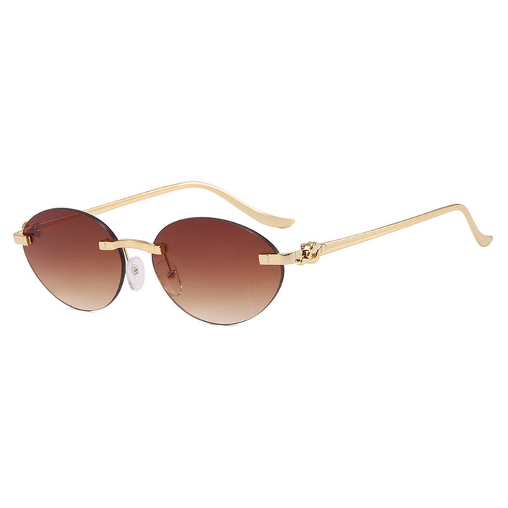 Women's elegant oval sunglasses with golden accents Stornfield